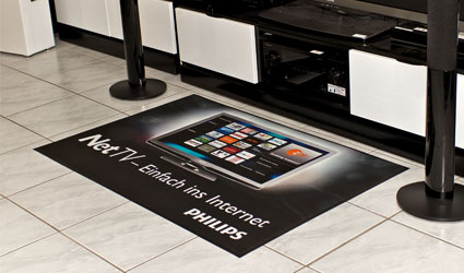 Ad-Mat Floormat – mata reklamująca na podłodze system Philips NetTV © Kleen-Tex